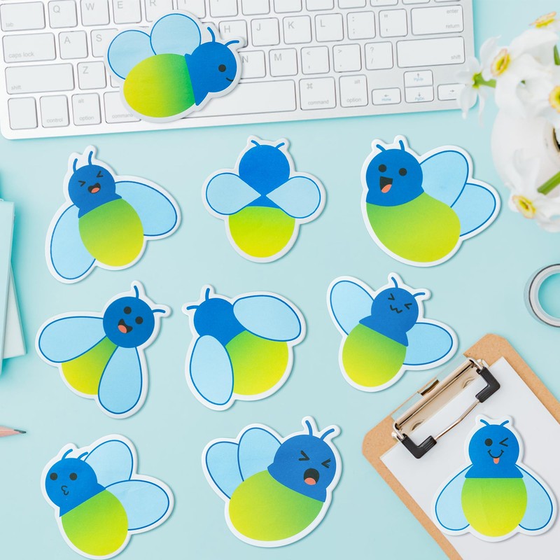 600 Sheets Cute Firefly Sticky Notes Insect Animals Firefly Shape