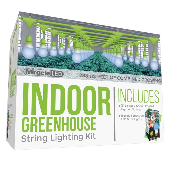 Miracle LED 4-Socket 6ft Corded Indoor Greenhouse Kit with Absolute