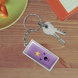 GRAPHICS & MORE Rectangle Adventure Time Lumpy Space Princess Keychain in Chrome Plated Metal