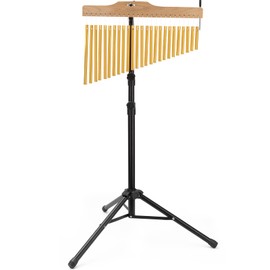 Anjetan 25-Bar Chimes Percussion, 25 Note Single-row Wind Chime with Adjustable Mounting Stand, Musical Percussion Instrument
