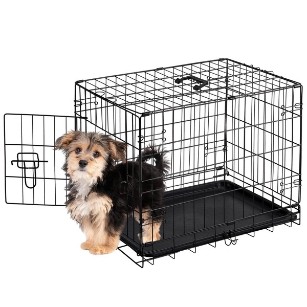 Sweetcrispy Sweetcrispy 24-Inch Single-Door Dog CrateCDurable Metal Pet Kennel with