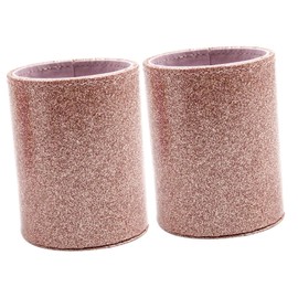 Ciieeo 2pcs Leather Makeup Brush Holder Pu Leather Pen Pencil Cup Holder Desk Storage