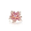Santuzza 925 Sterling Silver Lily Ring Pink Sapphire Cubic Zirconia