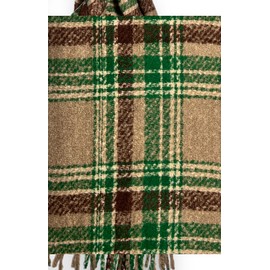 OgLuxe Plaid Scarfs for Women – Cashmere Blend Soft Winter Ladies Large Scarves Shawl Oversized Tartan Checked Tassel Scarf Two Tone Reversable Maze Printed For Evening Gifts TARTANSCARF D MOCCA