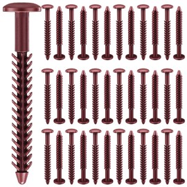 MorningRo 36 Pack Vinyl Shutter Fasteners Plastic Shutter Screws Window Shutters Exterior Spike Loks for Installing Decorative Exterior Vinyl Shutters (Burgundy Red)