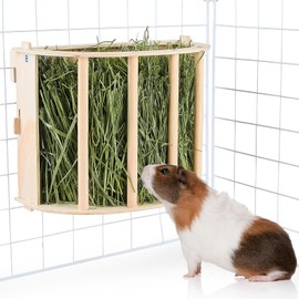 Guinea Pig Hay Feeder Wooden Rabbit Hay Feeder Big Volume Hanging Hay Rack Guinea Pig Cage Accessories,2Pcs