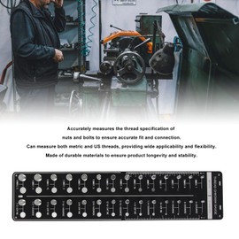 Topyond Nut and Bolt Thread Checker, SUS304 Stainless Steel Thread Gauge with US Metric Units, Highly Accurate Bolt Size Finder for Machinery Manufacturing, Car Repairing