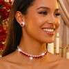 CLOACE Rhinestone Choker Necklace Set Bridal Wedding Necklace Earrings Sets