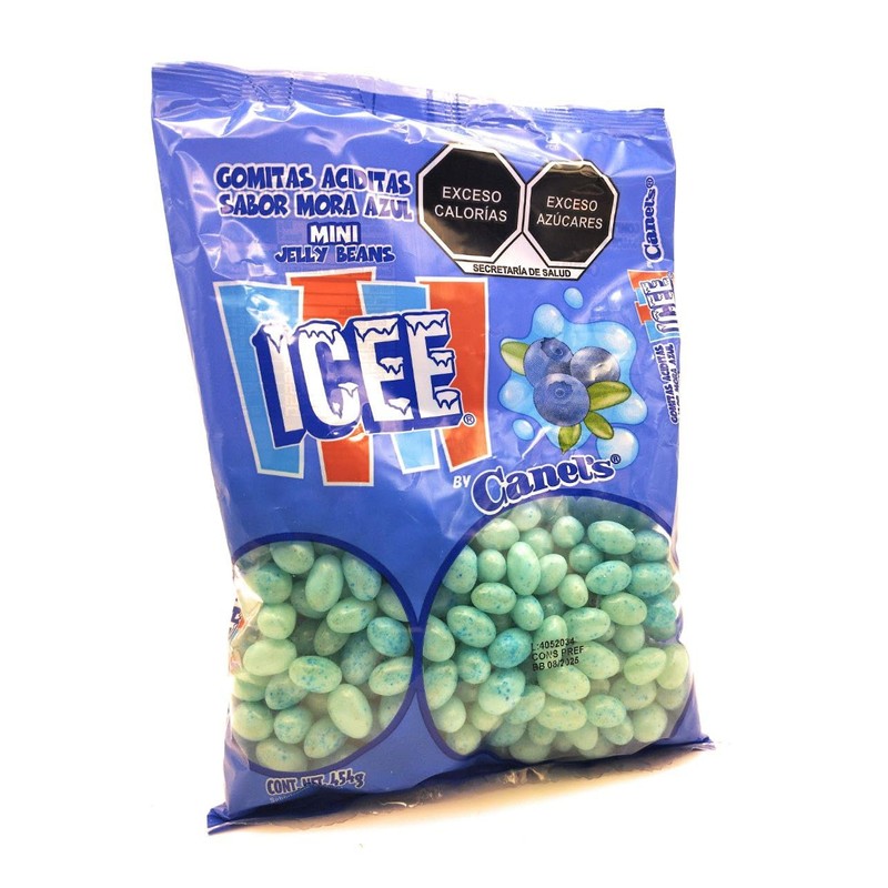 Gomitas Aciditas Mini Jelly Beans ICEE Canel's. Sabor Mora Azul.