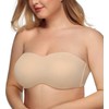 DotVol Women's Large Sizes Underwired Unpadded Bandeau Strapless Multiway Bra,