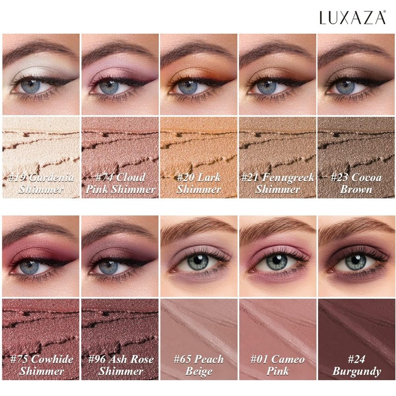 LUXAZA 10PCS Eyeshadow Stick,Shimmer And Matte Brown Metallic Eye Shadow