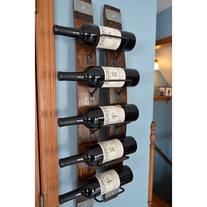 Wine Rack, 5 - Bottle Wine Stave wine rack with