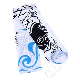 SUPVOX 1pc Japanese Carp Windsock Flag Black and White Outdoor Decorative Flag for Garden Restaurant and Backyard Eye Catching Japanese Style Design