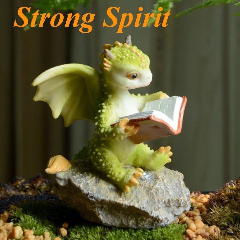 Gemmia Miniature Fairy Garden Book Lover Squirrel Figurine- Self-growth Reading