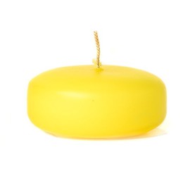 Pack of 5, 3" x 1.25" Small Disk Floating Candles Yellow for Weddings, Home & Event Decoration, Relaxation, Made in US