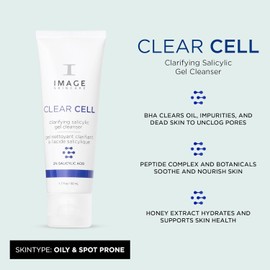 Image Skincare Clear Cell Salicylic Gel Cleansing Gentle foaming cleanser removes excess oil and shine for oily skin Size / 이미지 스킨케어 클리어 셀 살리실릭 젤 클렌징 부드러운 거품 세안으로 지성 피부를 위한 과도한 오일과 윤기를 제거합니다 Size