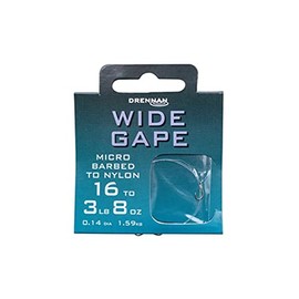 Wide Gape Drennan Mirco Barbed to Nylon (14 to 4lb)