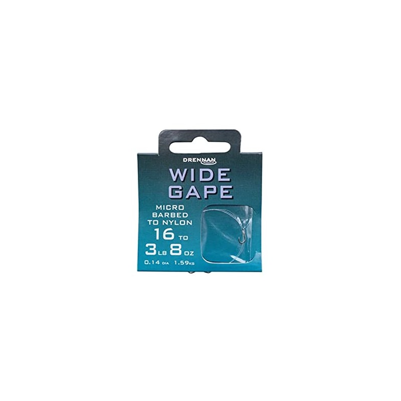 Wide Gape Drennan Mirco Barbed to Nylon (14 to 4lb)