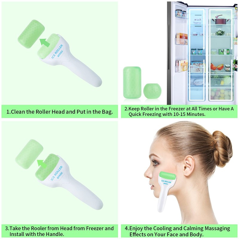 BFASU Ice Roller, Face Roller 2 PCS, Massage Tools with