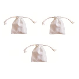 NUTFORD Premium Quality 10Oz Canvas Drawstring Pouch Purse for Multipurpose Storage, Blank No Pattern Suitable for DIY (Small-Three-Pack)