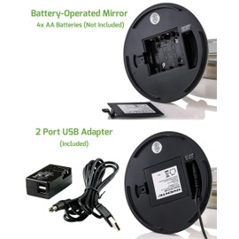 OVENTE 7" Lighted Tabletop Makeup Mirror with 1X/10X Magnification, Double-Sided Magnifying Vanity Mirror with Dimmable LED Lights, 360° Swivel Design & Dual Power Supply, Nickel Brushed MGT75BR1X10X