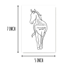 NTGifts Pet Condolence Card - Horse Sympathy Card - Horse Support Card - Pony Card - Sympathy Card For Loss Of Pet Horse, White