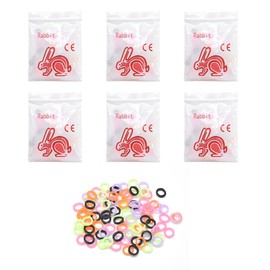 Angzhili 600 Pcs (6 Packs) Orthodontic Rubber Bands,4.5Oz Orthodontic Elastics,Latex Free Intraoral Elastic Bands,Multi-Colored (Rabbit 3/16")