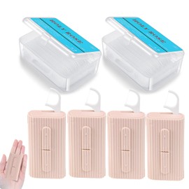 Holy Rose Travel Dental Floss Picks Case - 2 Boxes, Portable Floss Dispenser Pink - 4 Boxes, 50 Picks and 10 Picks/Box, Total of 160 Picks | Adult Flosser Sticks Set for Teeth and Oral Care.