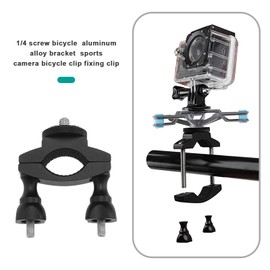 eMagTech Bicycle Handlebar Mount Bicycle Action Camera Mount Aluminum Alloy Adjustable Bracket Compatible with DJI OSMO Compatible with XiaoYi