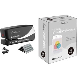 Electric Stapler, Automatic Stapler and Sheet Protectors, Pack Plastic Page Protectors