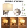 2-Pack Bedside Lights, Plug in Wall Sconce with Two USB