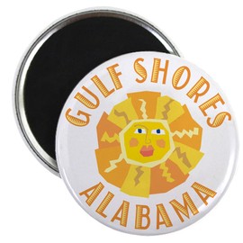 CafePress Gulf Shores Sun Magnet 2.25" Round Magnet, Refrigerator Magnet