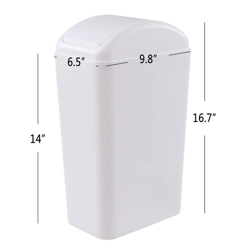 Yesdate Cubo de basura de 3,5 galones con tapa basculable,
