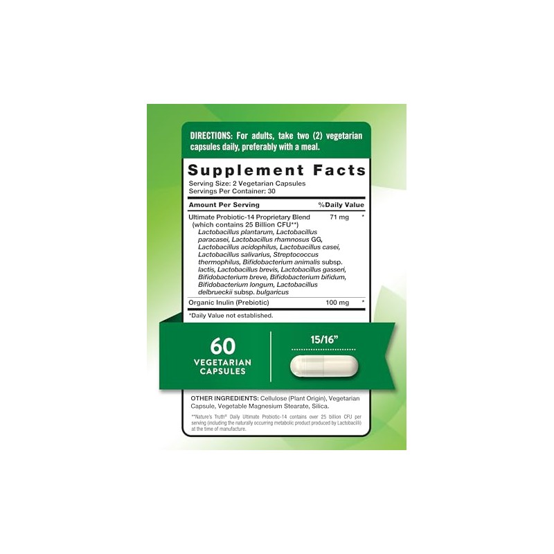 Natures Truth Ultimate Probiotic 10-25 Billion Capsules, 60 Count by