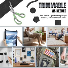 Heavy Duty Hook and Loop Tape 4.4'' x 20 Feet – Strong Adhesive for Non-Slip Sofa Cushions, Patio Cushions, Carpets, and Mattresses