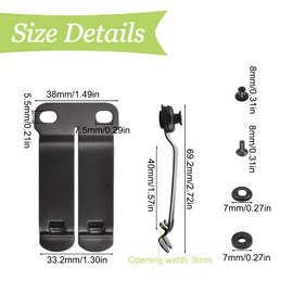 UFURMATE Holster Quick Clips, 3PCS Steel Holster Sheath Belt Clip Clasp Concealed Holster Speed Clips Holster Mounting Attachments for Leather, Hybrid Holster