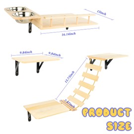 TIMIEEYA TIMIEEYA Cat Wall Shelves - Set of 5 Cat Wall Furniture, Cat Shelves and Perches for Wall, Indoor Cat Climbing Shelf with 2 Cat Food Bowls, 1 Bridge Ladder & 3 Cat Wall Steps