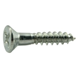 Unbranded #9 x 1" Zinc Plated Steel Phillips Flat Head Wood Screws (100 pcs)