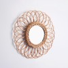 Wall Hanging Mirror Rustic Rattan Makeup Mirror for Bathroom Dressing