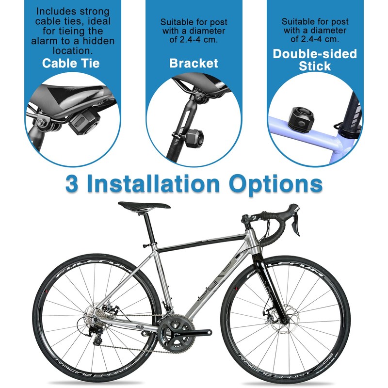 NineLeaf Bike Alarm Anti Theft with Remote Control, Rechargeable Bike