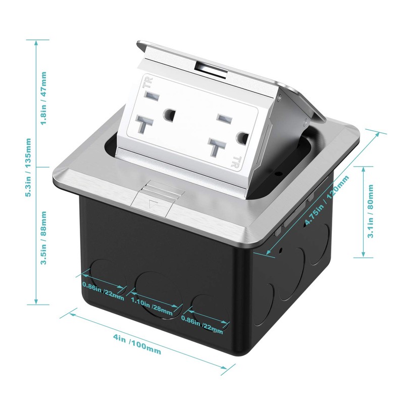 WEBANG Pop Up Floor Outlet Covers Box with 20 Amp