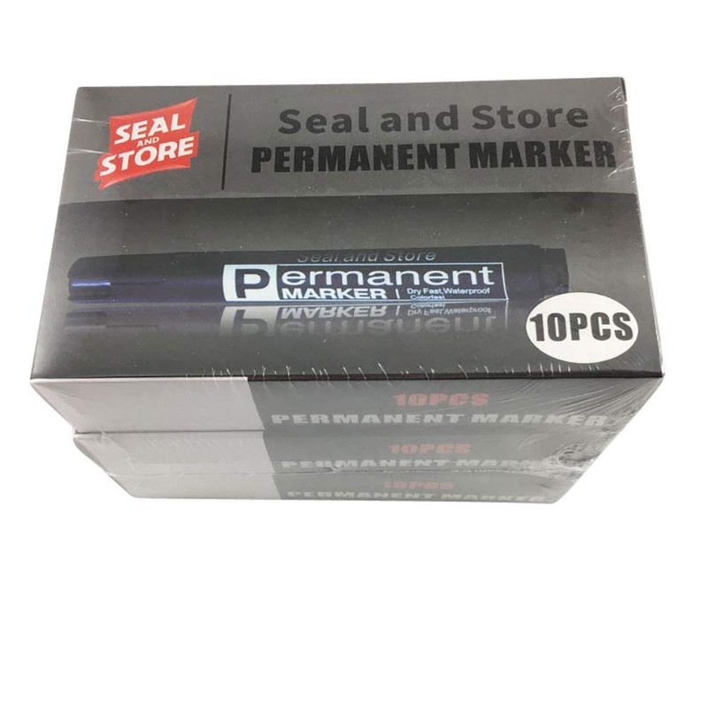 30 Black Permanent Markers Bullet Tip Boxed Black Markers