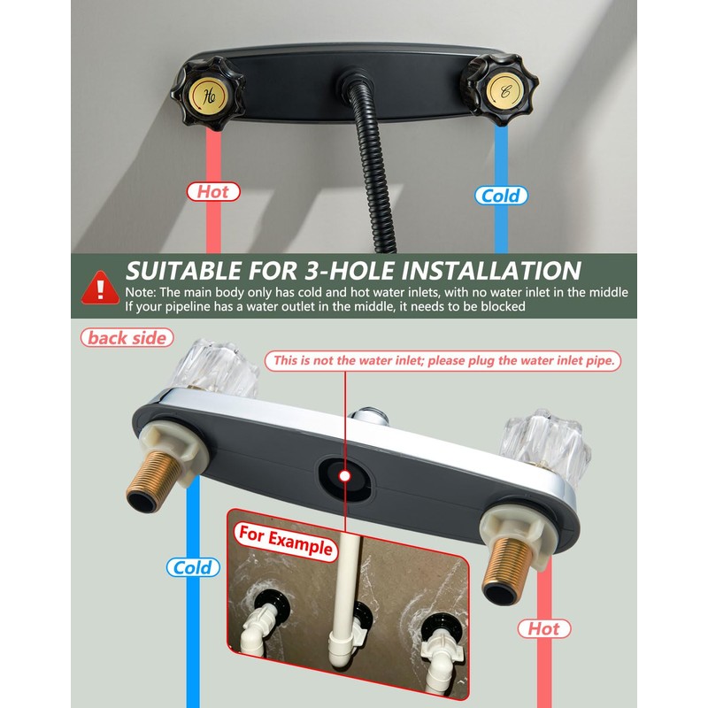 LUOGULIANG 8inch Mobile Home Shower Faucet with Hose and Head