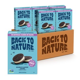 Back to Nature - Double Classic Creme Sandwich Cookies - Enjoy Our Plant Based Cookies Made with Wheat Flour - Vegan & Non-GMO - Seriously Tasty Snacking - 8.25 Ounce (Pack of 6)
