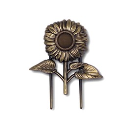 Vintage Page Holder Journal Clips to Hold Journal Open While Writing for Hands Free Journaling. Antique Brass Finish. Gift for Writers. Sunflower Design.