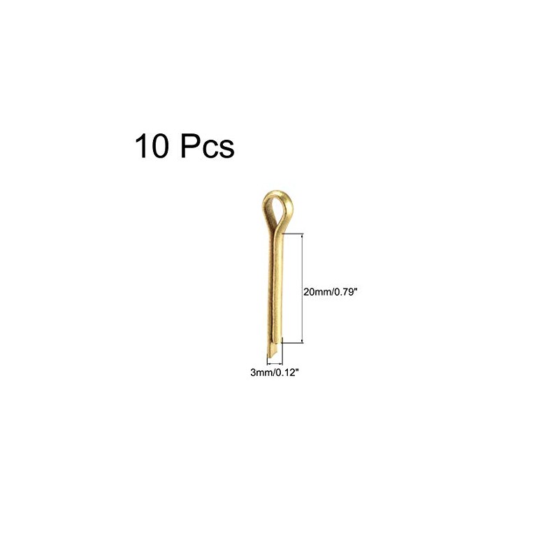 sourcing map Split Cotter Pin - 3mm x 20mm (1/8