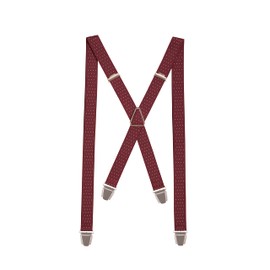 Pierrot Thin Braces for Men Made in Germany / France - Strong Elastic Band & 4 Extra Strong X-Clips - Adjustable Length up to 130 cm - Lifetime Guarantee - 100% German and French, White Burgundian