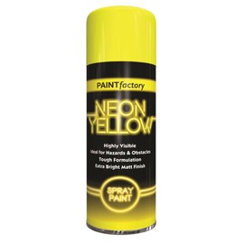 Paint Factory Fluorescent Neon Yellow Spray Paint 400ml Extra Bright Matt Finish