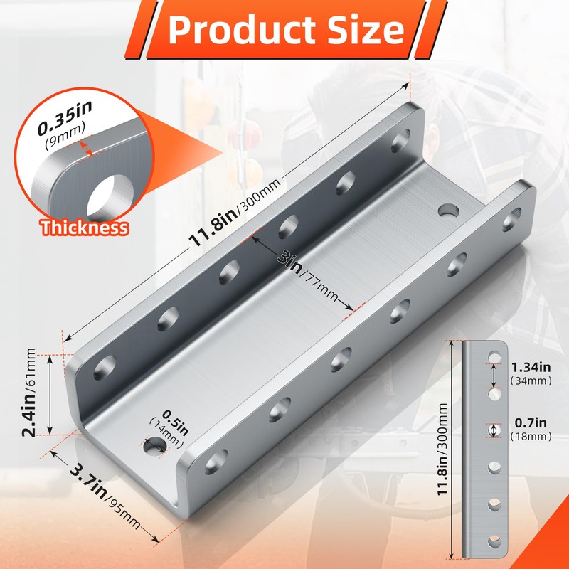 JUGGHOME Trailer Hitch Coupler Channel,5-Position Adjustable Lunette Ring or C