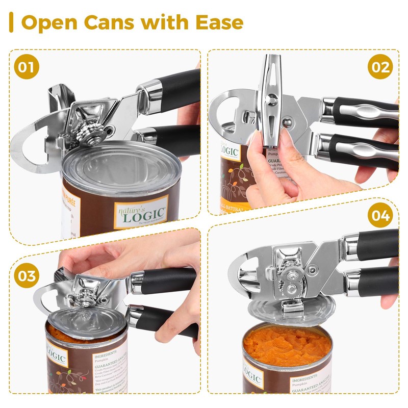 Brencco 3-in-1 Can Openers That Work, Heavy Duty Tin Opener